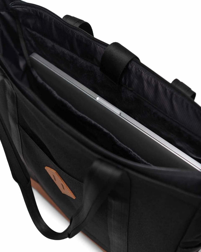Herschel Heritage Tote - Black/Saddle Brown