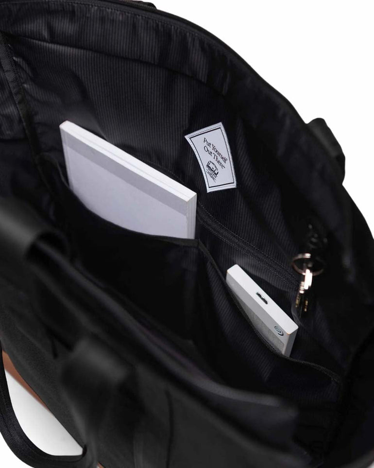 Herschel Heritage Tote - Black/Saddle Brown