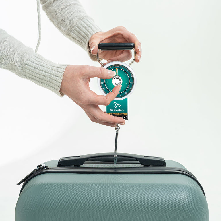 Travelon Stop & Lock Luggage Scale with Tape Measure