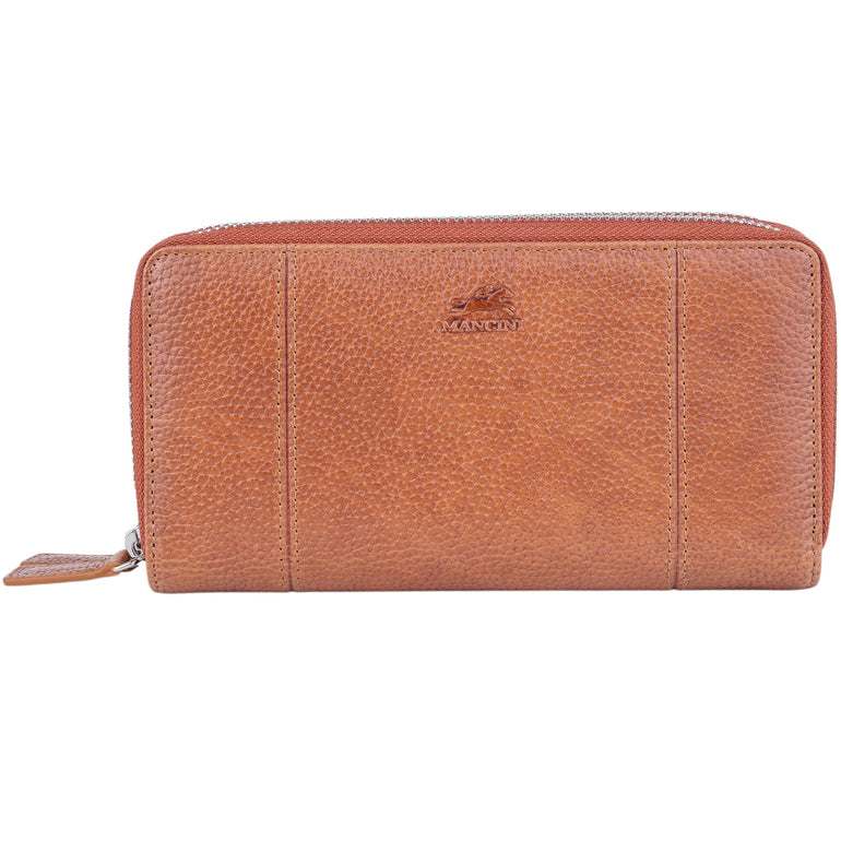 Mancini Fifth Avenue RFID Secure Double Zipper Wallet