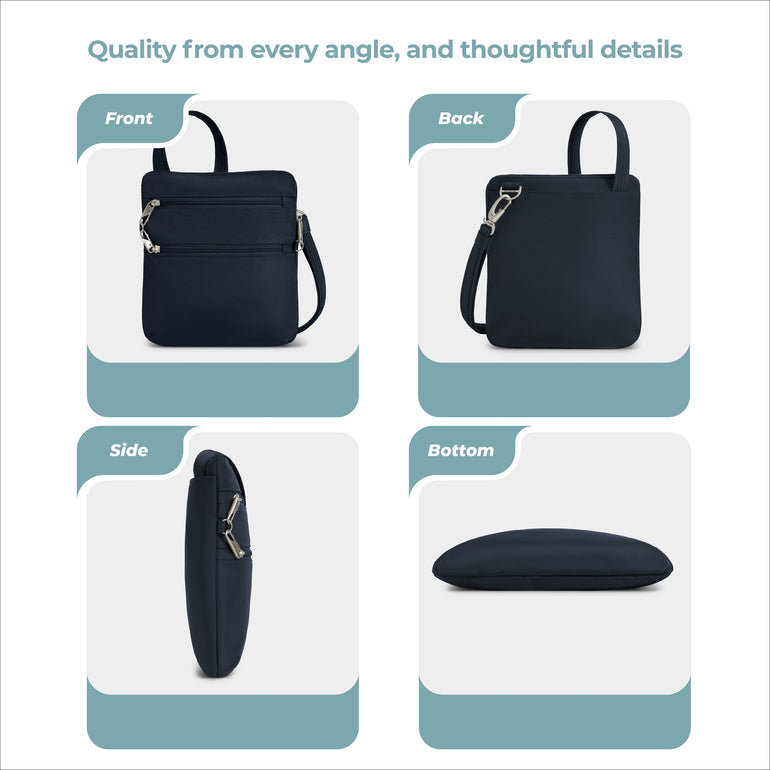 Travelon Anti-Theft Classic Slim Double Zip Crossbody