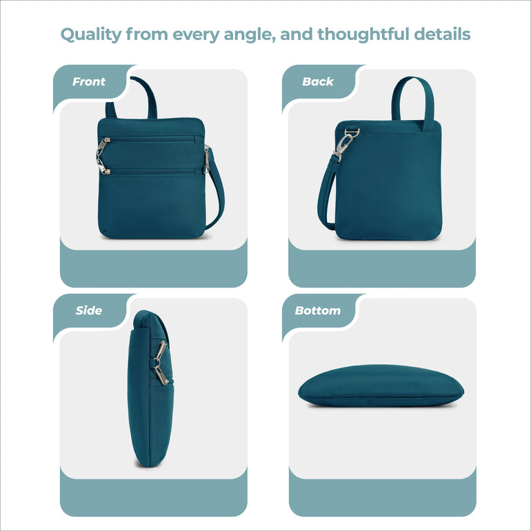 Travelon Anti-Theft Classic Slim Double Zip Crossbody