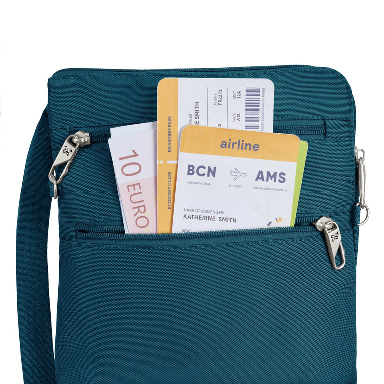 Travelon Anti-Theft Classic Slim Double Zip Crossbody