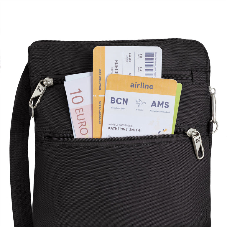 Travelon Anti-Theft Classic Slim Double Zip Crossbody