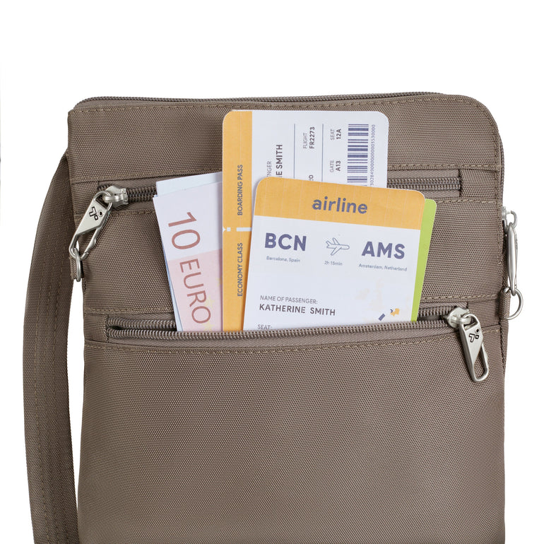 Travelon Anti-Theft Classic Slim Double Zip Crossbody