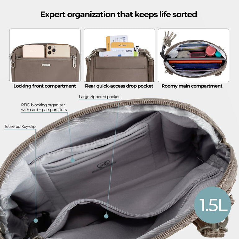 Travelon Anti-Theft Classic Convertible Crossbody & Waist Pack