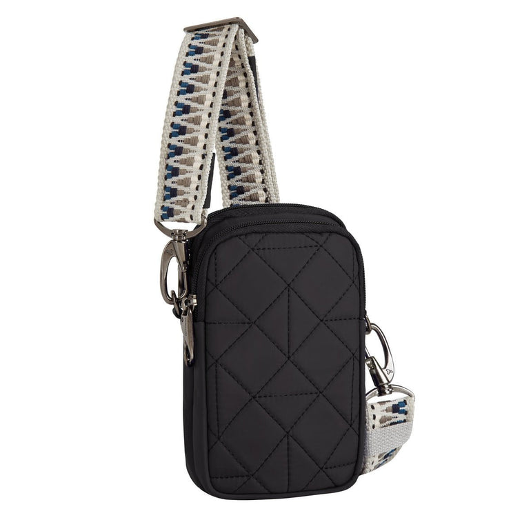 Travelon Anti-Theft Boho 2 Compartment Phone Crossbody - Geo Black