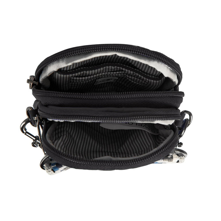 Travelon Anti-Theft Boho 2 Compartment Phone Crossbody - Geo Black