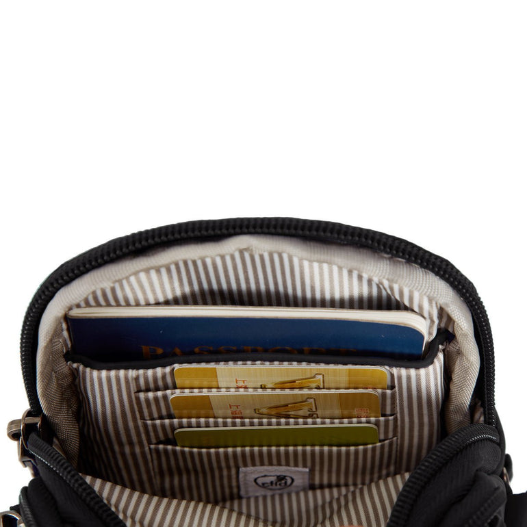 Travelon Anti-Theft Boho 2 Compartment Phone Crossbody - Geo Black