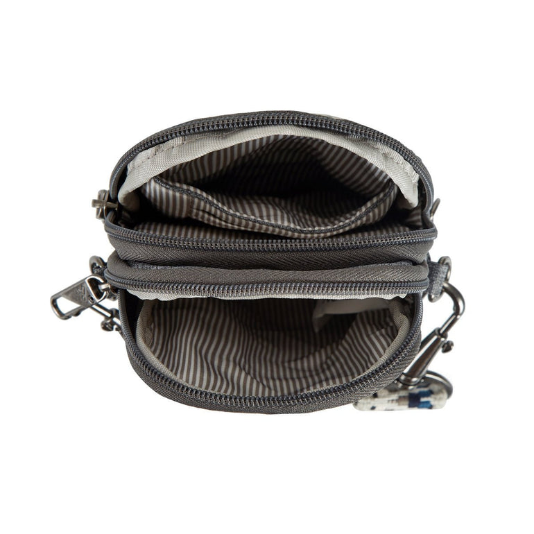 Travelon Anti-Theft Boho 2 Compartment Phone Crossbody - Geo Gray Heather