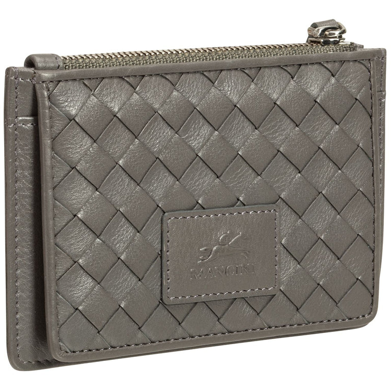Mancini BASKET WEAVE RFID Secure Card Case and Coin Pocket