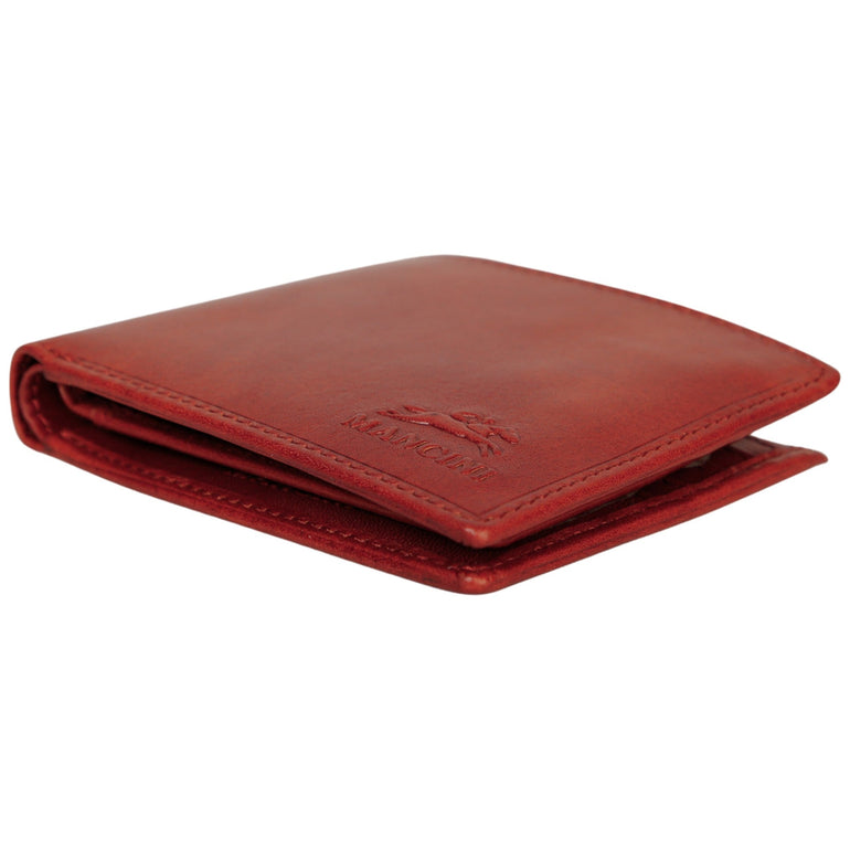 Mancini Pelle D’oro RFID Secure Center Wing Billfold