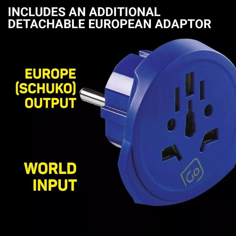 Go Travel Worldwide Adaptor + USB-A & USB-C