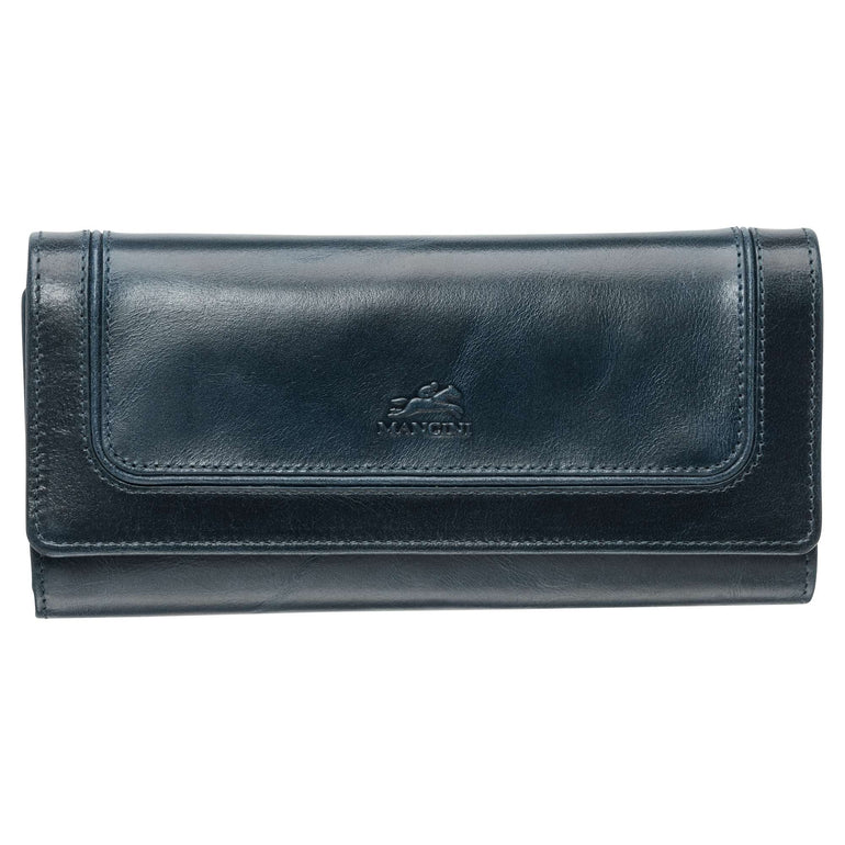 Mancini South Beach RFID Secure Trifold Wallet - Blue