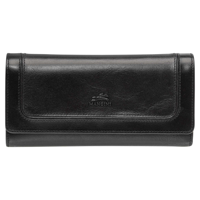 Mancini South Beach RFID Secure Quadruple Fold Wallet - Black