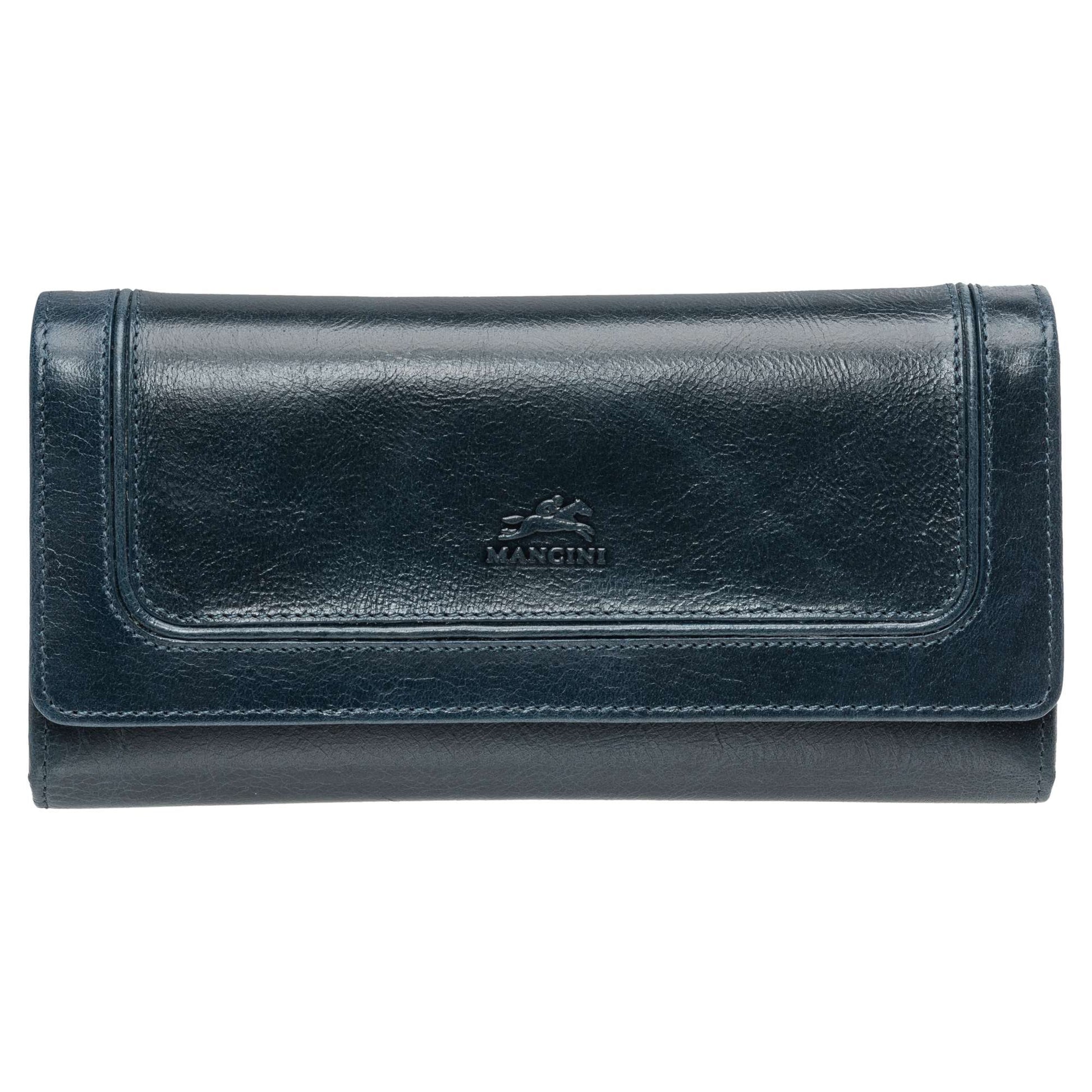 Mancini South Beach RFID Secure Quadruple Fold Wallet - Blue