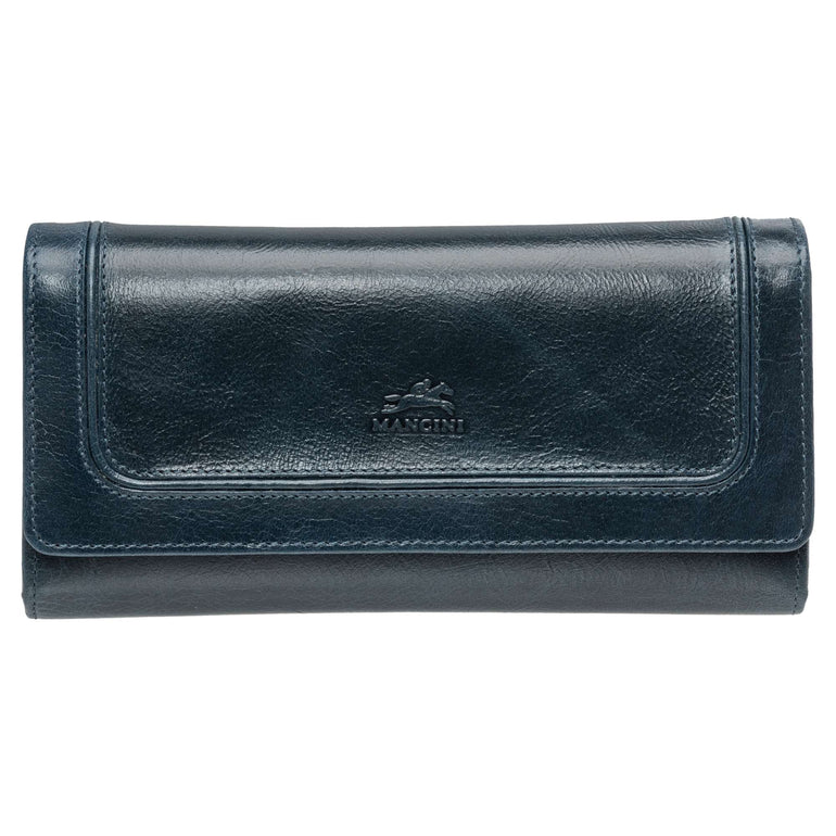 Mancini South Beach RFID Secure Quadruple Fold Wallet - Blue