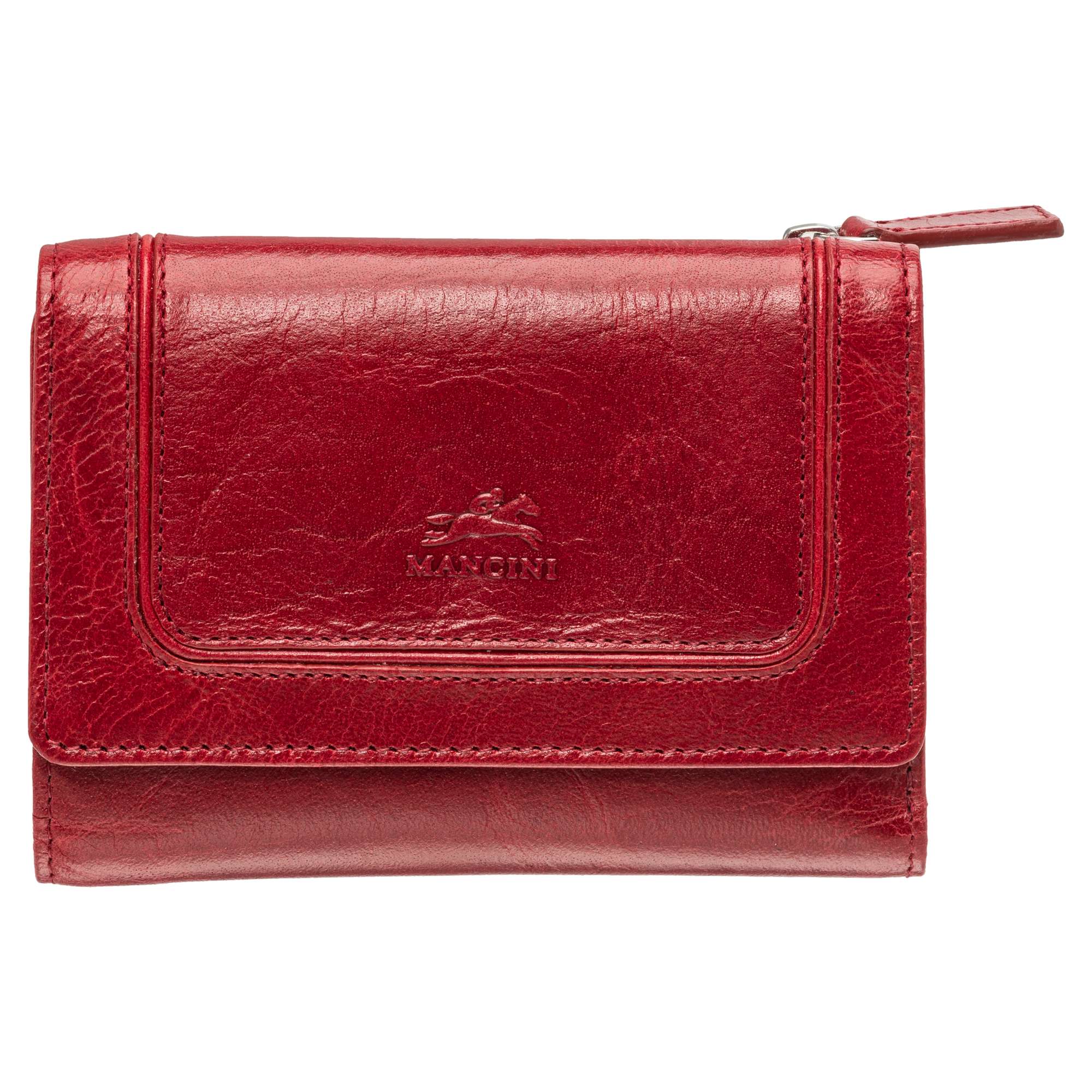 Mancini South Beach RFID Secure Medium Clutch Wallet - Red
