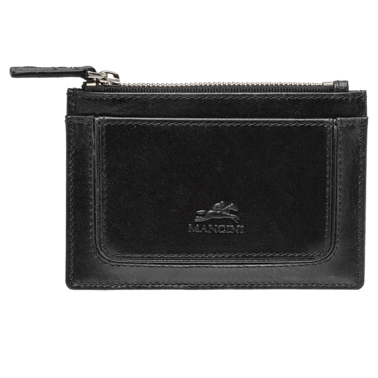 Mancini  South Beach RFID Secure Card Case and Coin Pocket - Black