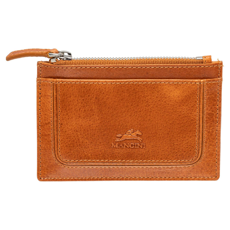 Mancini  South Beach RFID Secure Card Case and Coin Pocket - Tan