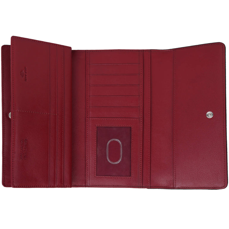 Mancini Sonoma Women’s Quad fold Wallet with Enhanced RFID Protection