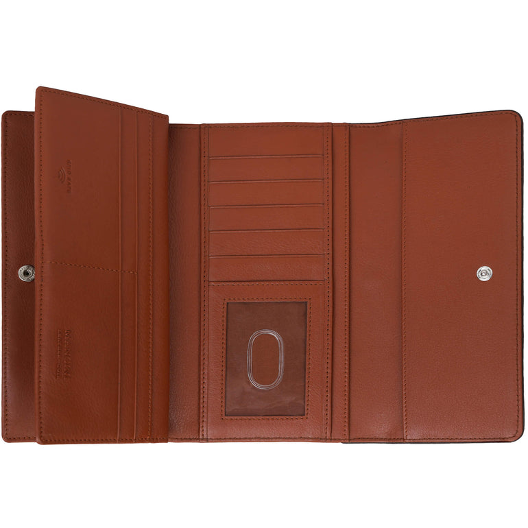 Mancini Sonoma Women’s Quad fold Wallet with Enhanced RFID Protection