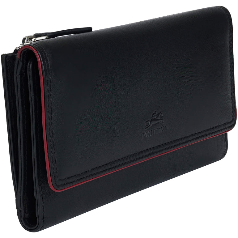 Mancini Sonoma Women’s Medium Clutch Wallet with Enhanced RFID Protection