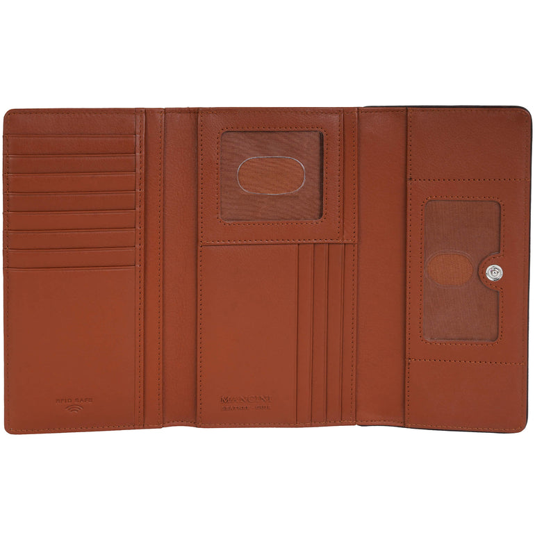Mancini Sonoma Women’s Medium Clutch Wallet with Enhanced RFID Protection