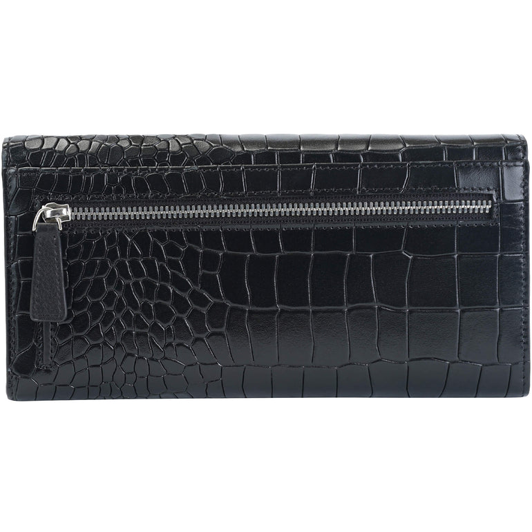 Mancini Croco2 Women’s Trifold Wallet with Enhanced RFID Security