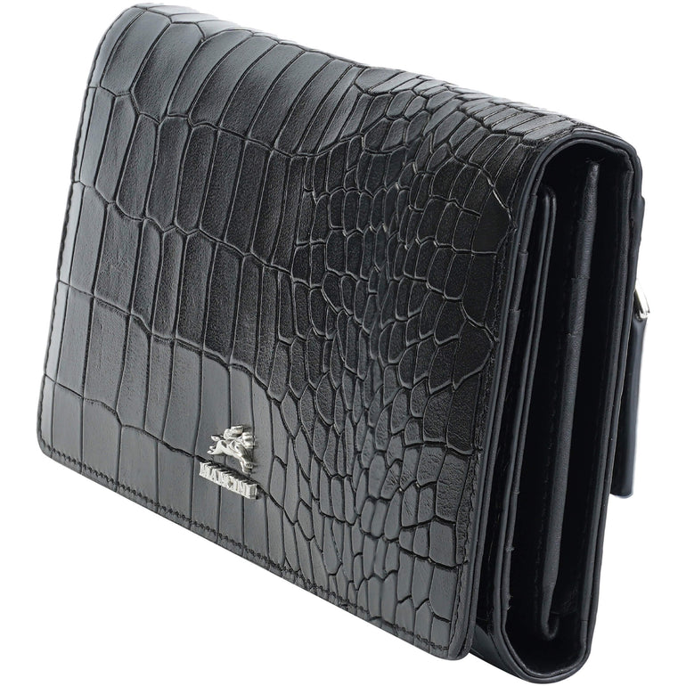 Mancini Croco2 Women’s Trifold Wallet with Enhanced RFID Security