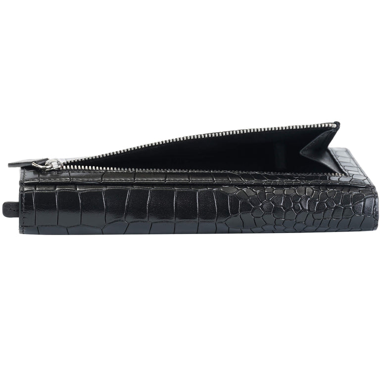Mancini Croco2 Women’s Trifold Wallet with Enhanced RFID Security