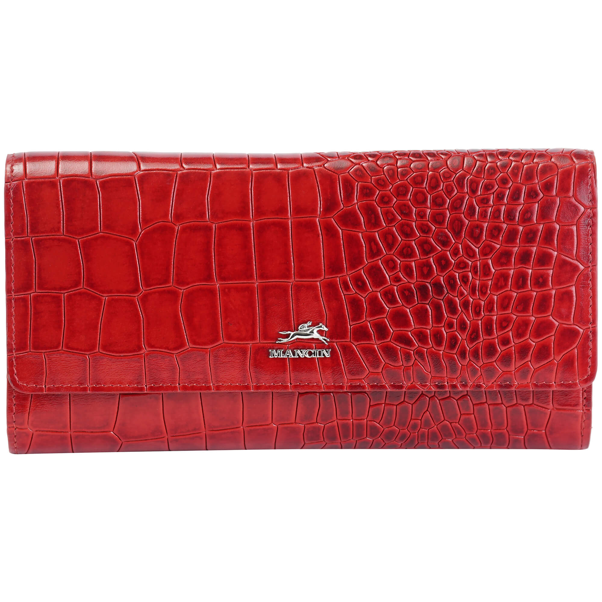 Mancini Croco2 Women’s Quad Fold Wallet with Enhanced RFID Security