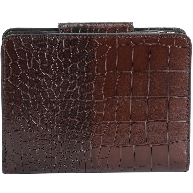 Mancini Croco2 Women’s Medium Clutch Wallet with Enhanced RFID Protection