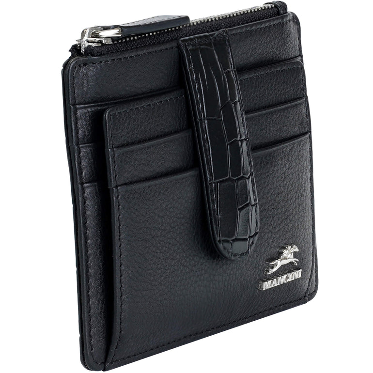 Mancini Croco2 Women’s Card Case with Enhanced RFID Protection