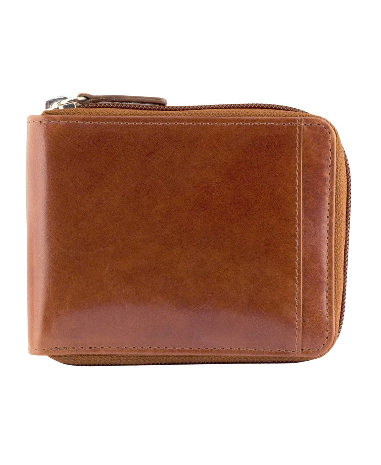 Mancini CASABLANCA Collection Men’s Zippered Wallet with Removable Passcase (RFID Secure)
