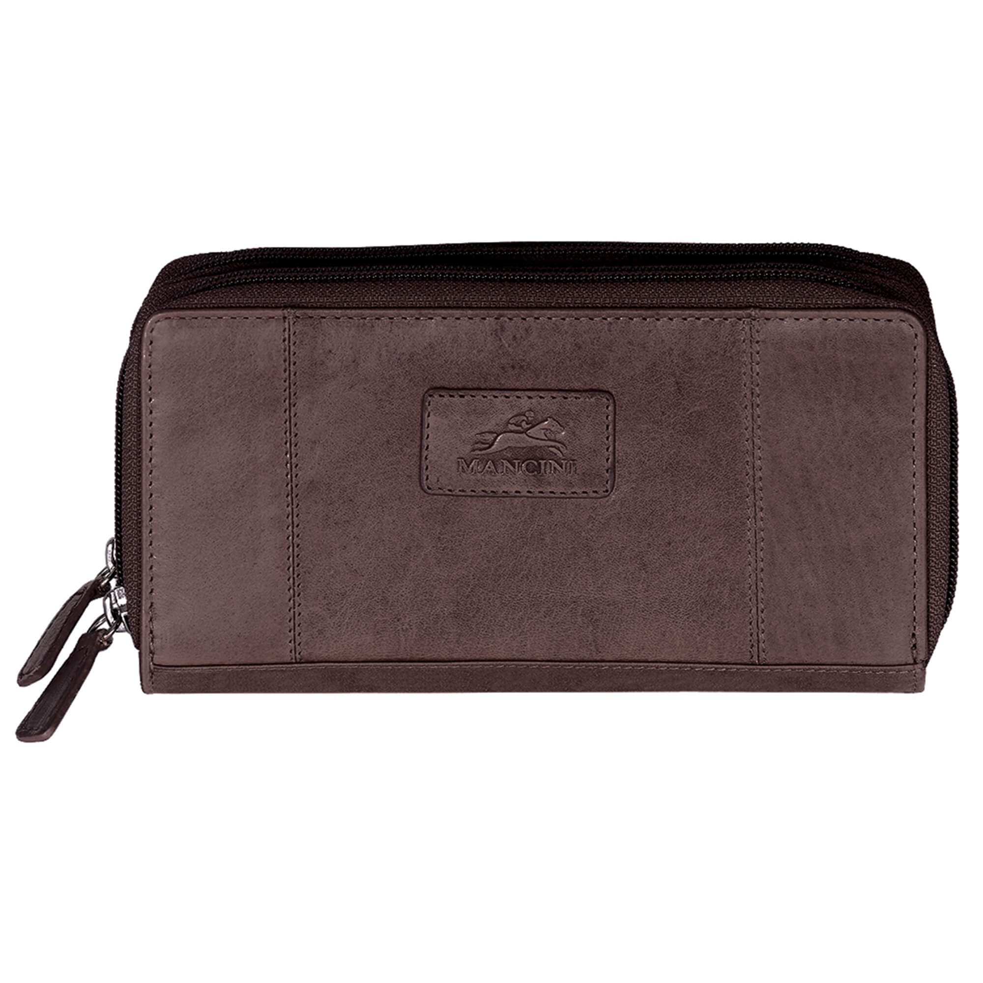 Mancini CASABLANCA Collection Ladies’ RFID Secure Double Zipper Wallet