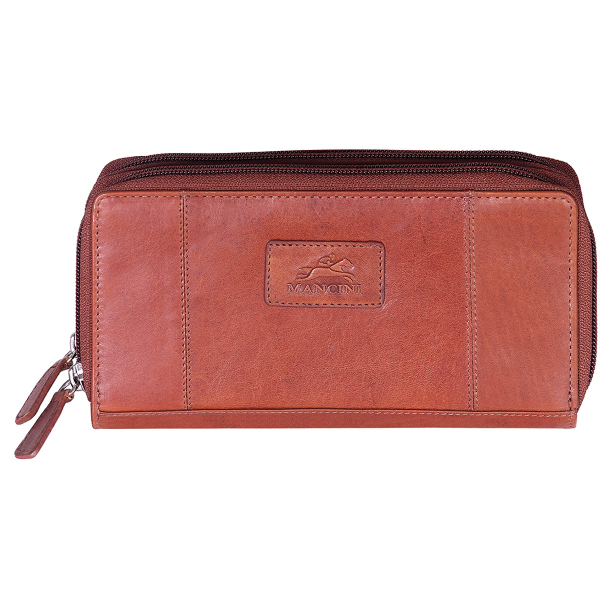 Mancini CASABLANCA Collection Ladies’ RFID Secure Double Zipper Wallet