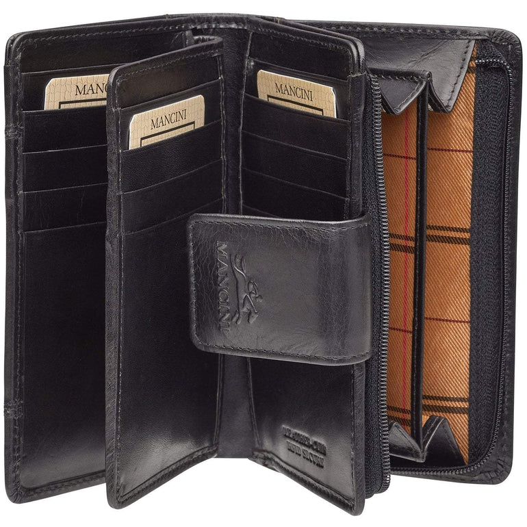 Mancini CASABLANCA Ladies' RFID Secure Medium Clutch Wallet