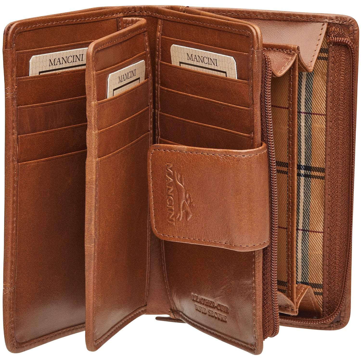 Mancini CASABLANCA Ladies' RFID Secure Medium Clutch Wallet
