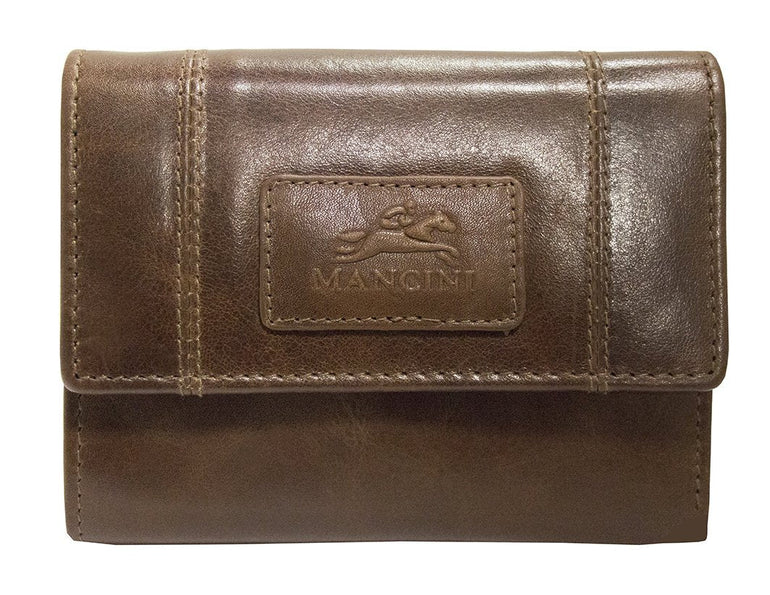 Mancini CASABLANCA Ladies' RFID Secure Small Clutch Wallet - Brown