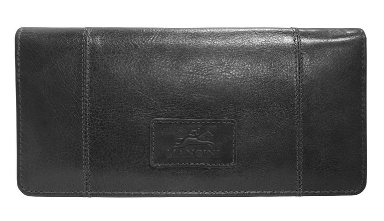 Mancini CASABLANCA Ladies' RFID Secure Trifold Wallet - Black