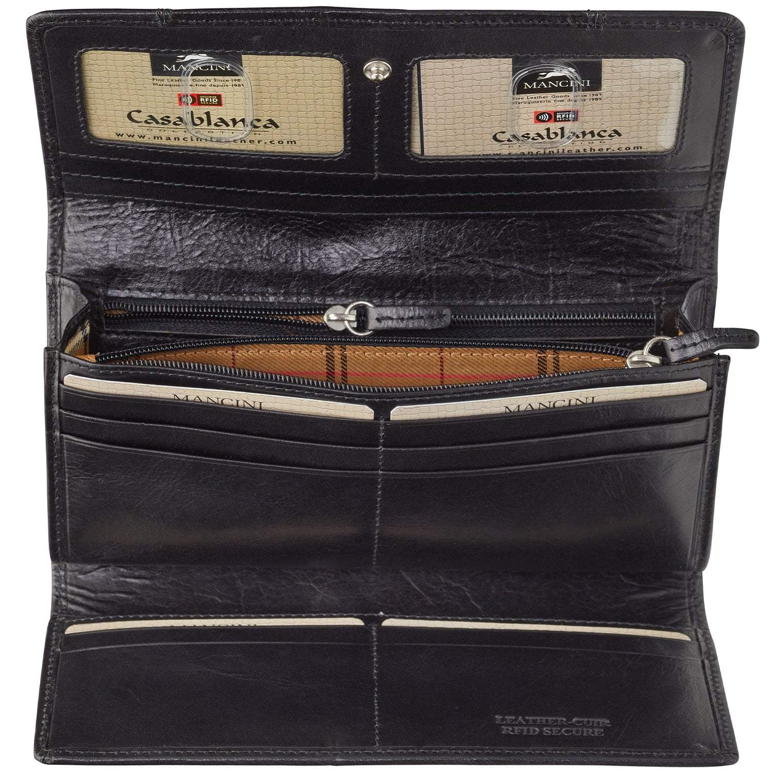 Mancini CASABLANCA Ladies' RFID Secure Trifold Wallet
