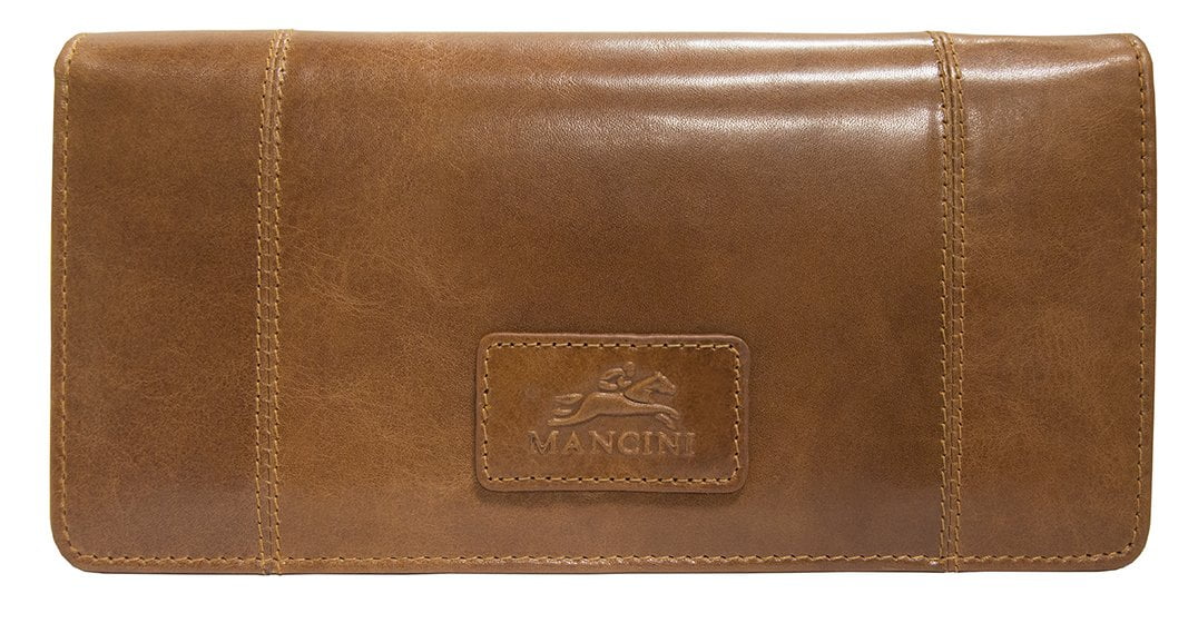 Mancini CASABLANCA Ladies' RFID Secure Trifold Wallet - Cognac