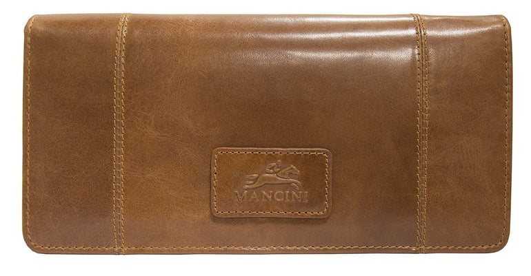 Mancini CASABLANCA Ladies' RFID Secure Trifold Wallet - Cognac