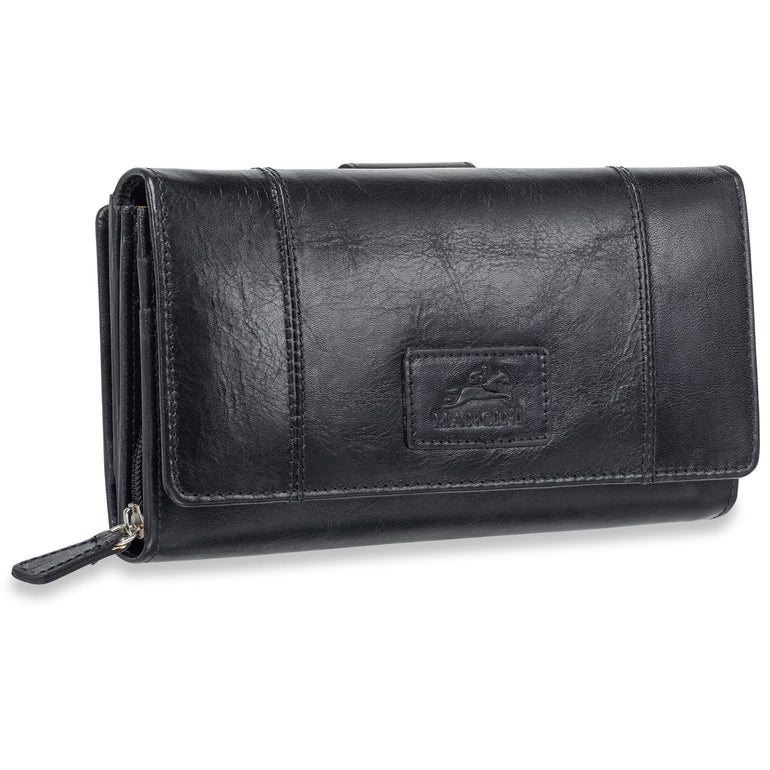 Mancini CASABLANCA Ladies' RFID Secure Medium Clutch Wallet