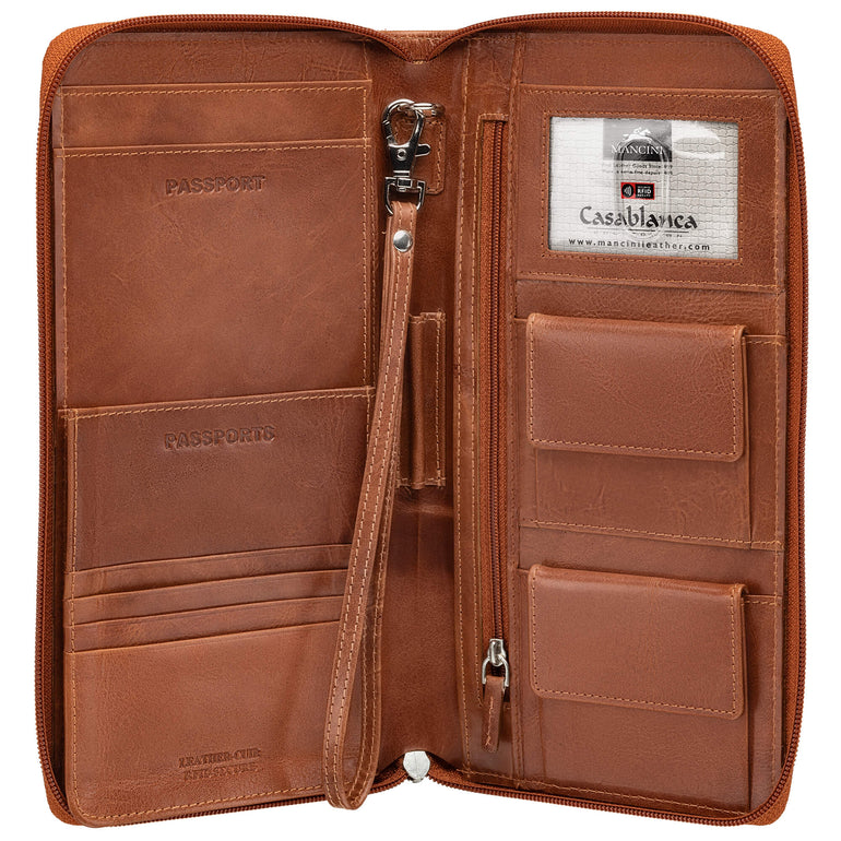 Mancini CASABLANCA RFID Secure Deluxe Passport / Travel Organizer