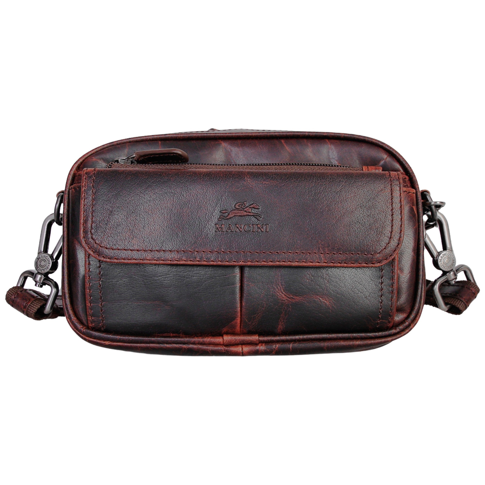 Mancini Buffalo Unisex Bag with Zippered Organizer Pocket