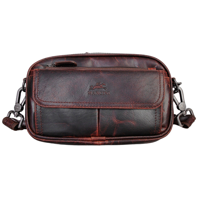 Mancini Buffalo Unisex Bag with Zippered Organizer Pocket