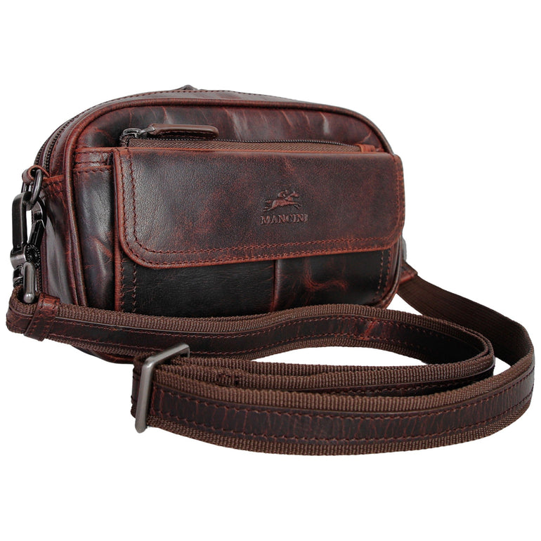 Mancini Buffalo Unisex Bag with Zippered Organizer Pocket
