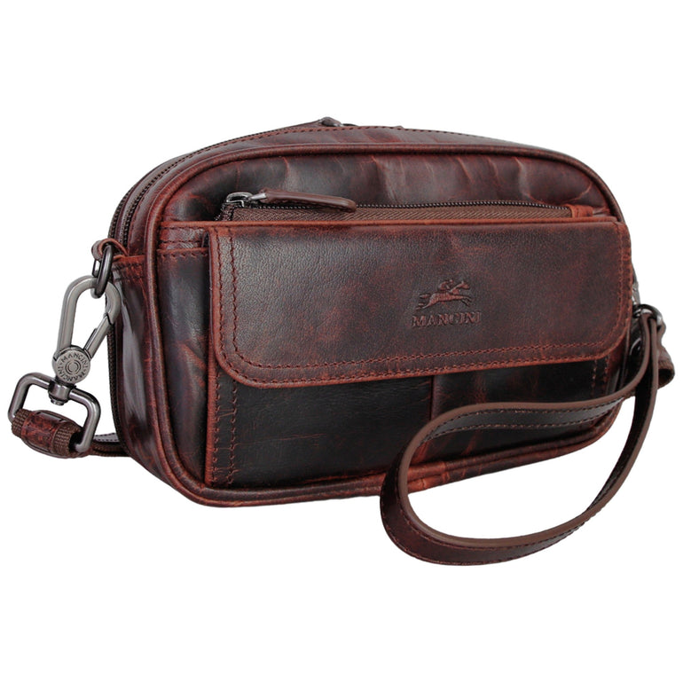 Mancini Buffalo Unisex Bag with Zippered Organizer Pocket